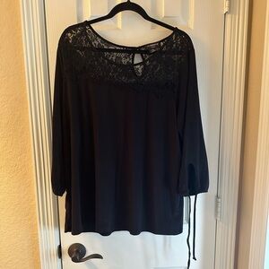 💙3/$20 Liz Claiborne Elegant Black Lace Women's Top